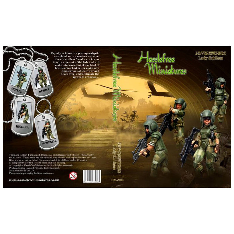 Hasslefree miniatures adventurers lady soldiers