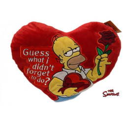 Los Simpsons - Homer - Cojín Corazón Rosa Roja