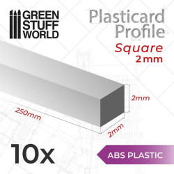 Perfil Plasticard Barra Cuadrada 2 mm