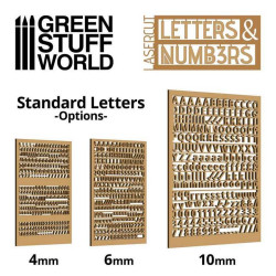 Letras y números 10 mm Estandar