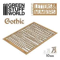 Letras y números 10 mm Goticos