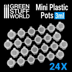 24x Mini botes de plastico 3ml