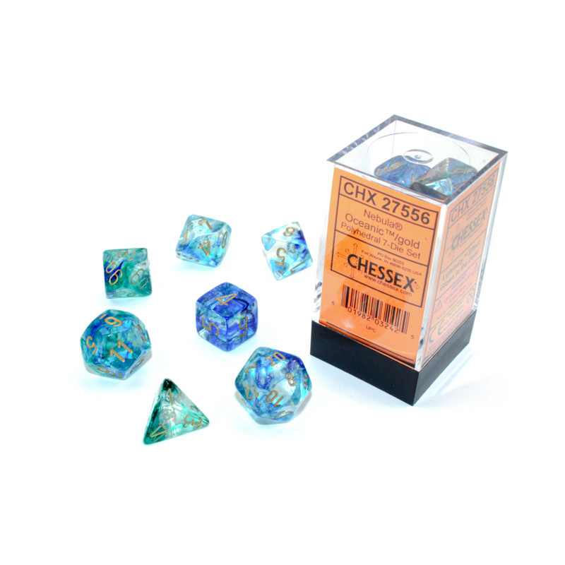 Nebula Oceanic/gold Luminary 7-Die Set