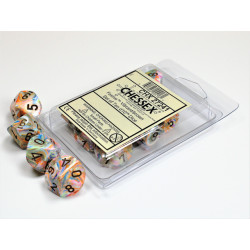 Vibrant Festive Dice Brown Numbers D10 16mm (5/8in) Pack of 10