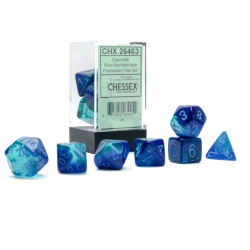 Gemini Polyhedral Blue-Blue/light blue Luminary 7-Die Set