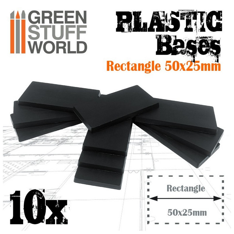 Peanas de plástico - Rectangulares 25x50mm