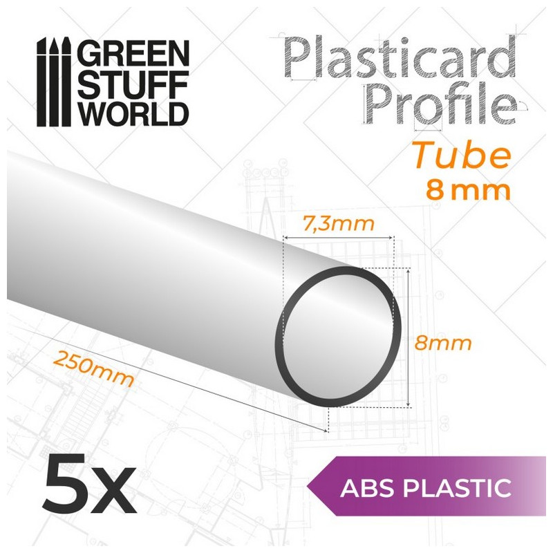 Perfil Plasticard TUBO 8mm