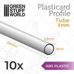 Perfil Plasticard TUBO 3 mm