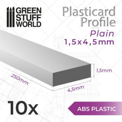 Perfil Plasticard TIRAS PLANAS 4.5mm