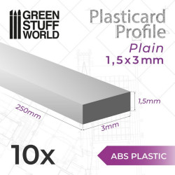 Perfil Plasticard TIRAS PLANAS 3 mm