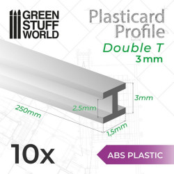 Perfil Plasticard DOBLE-T 3 mm