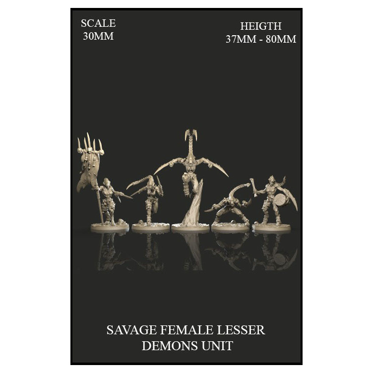 Savage Female Lesser Demons Unit 30mm