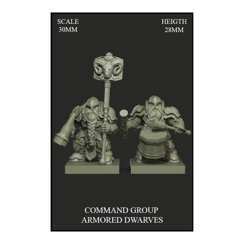 Command Group Armored Dwarves Scale 30mm