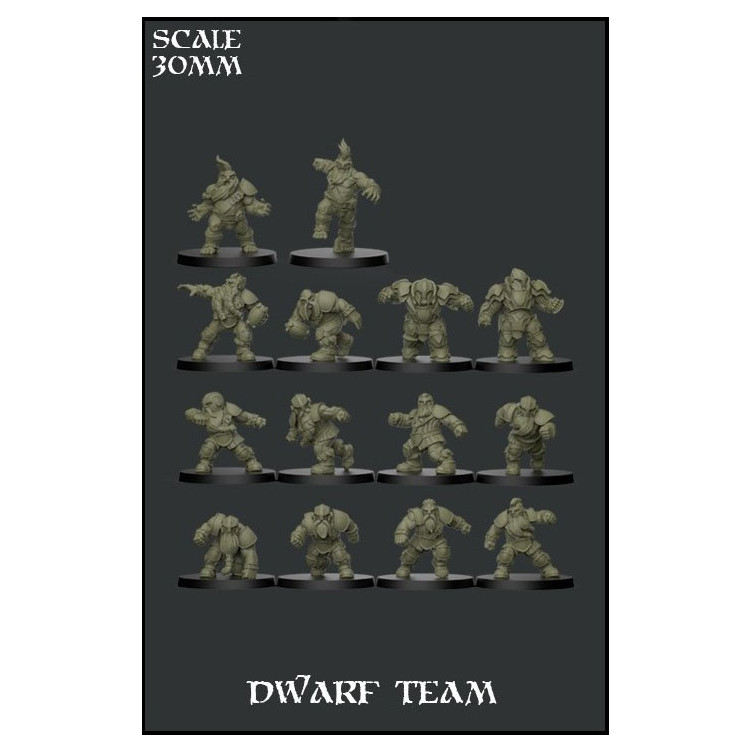 Dwarf Team Fantasy Football Scale 30mm