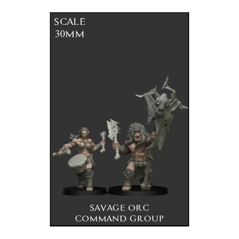 Savage Orc Command Group Scale 30mm