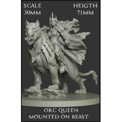 Orc Queen Mounted On Beast Scale 30mm