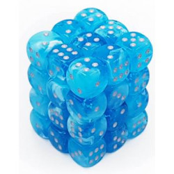 Signature 12mm D6 with pips Dice Blocks Luminary Sky/silver (36)
