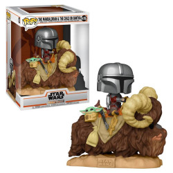 SW POP! The Mandalorian Mando on Bantha with Child in Bag