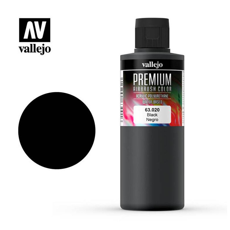 Premium Airbrush Color Negro 200ml