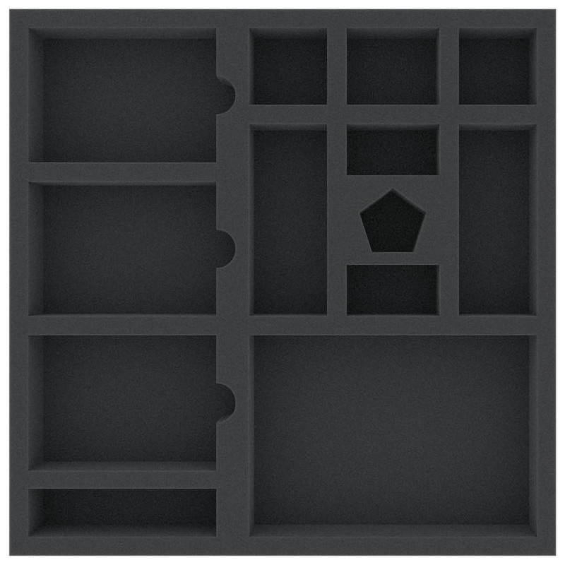 285mm x 285mm x 40mm Foam Tray for Board Games 13 Compartments