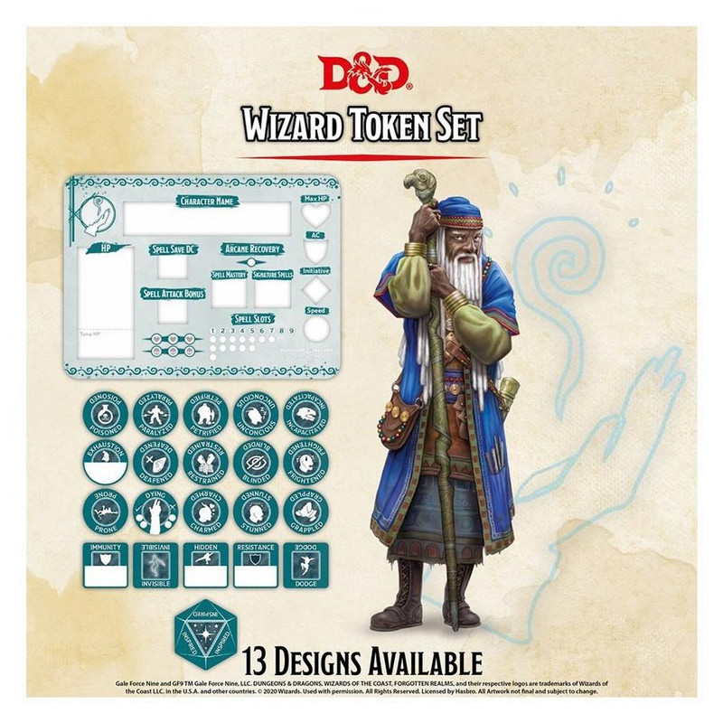 Wizard Token Set (Player Board & 22 tokens)