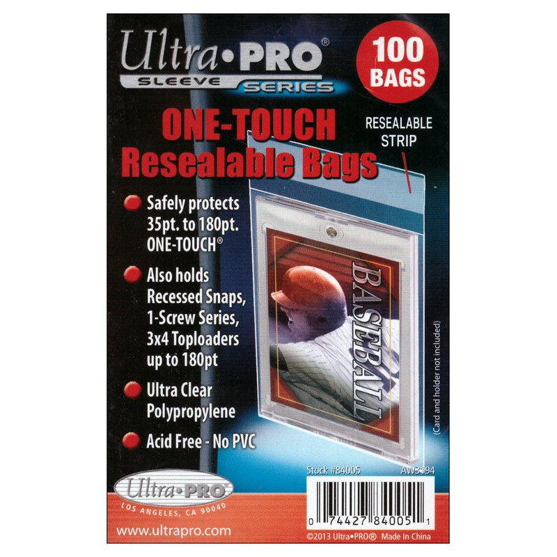 UP Standard Sleeves - One Touch Resealable Bags (100 Bags)