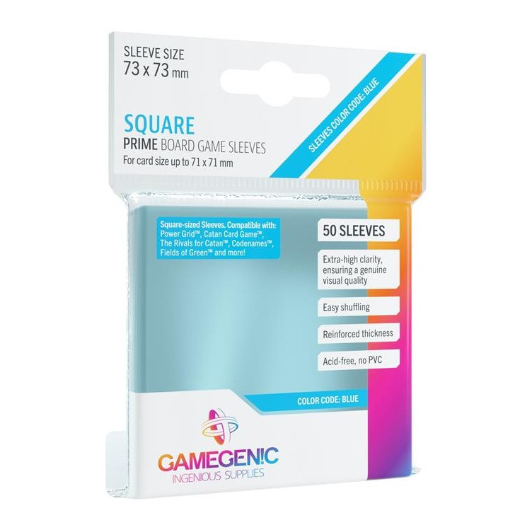 Gamegenic: Prime Square-Sized Sleeves 73x73mm - Clear (50)