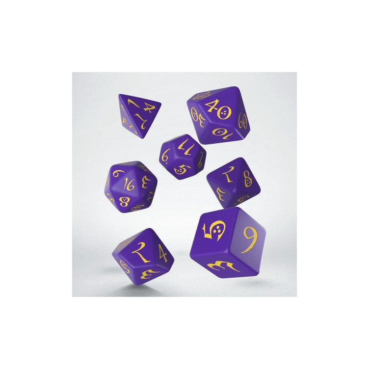 QW Dados classic RPG Purple & Yellow Set (7)