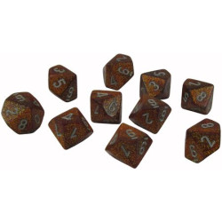 Glitter Polyhedral Gold & Silver d10 dice