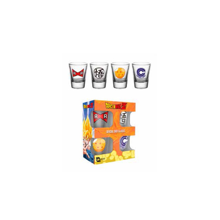 Dragonball Z Pack de 4 Vasos de Chupitos Mix