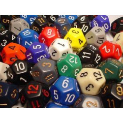 Bag of 50 Asst. Loose Opaque Polyhedral d12 Dice