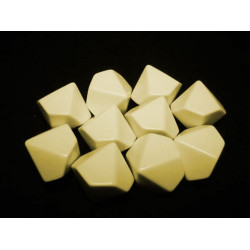 Opaque Polyhedral Ivory Blank 10-sided dice (1)