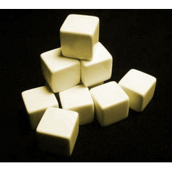 Opaque Polyhedral Ivory Blank 6-sided dice (1)