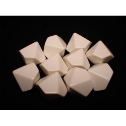 Opaque Polyhedral White Blank 10-sided dice (1)
