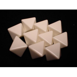 Opaque Polyhedral White Blank 8-sided dice (1)