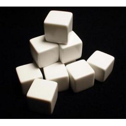 Opaque Polyhedral White Blank 6-sided dice (1)
