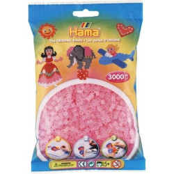 Hama Midi rosa translúcido 3000 piezas