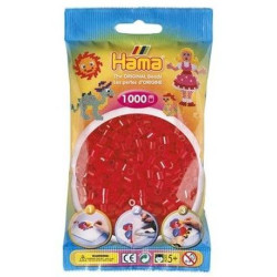 Hama Midi rojo translúcido 1000 piezas