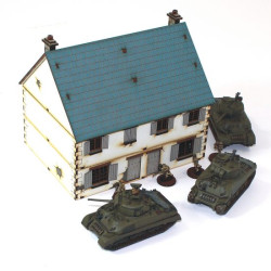 1/72nd Prepainted MDF European pair of semi-detached cottages