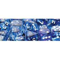 Polyhedral 7-Die Set Nebula Dark Blue/white