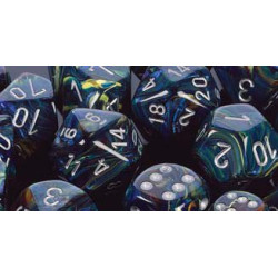 Polyhedral d10 Set Festive Green/silver (10 Dice)