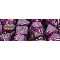 Polyhedral d10 Set Vortex Purple/gold (10 Dice)
