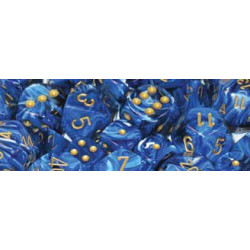 Polyhedral d10 Set Vortex Blue/gold (10 Dice)