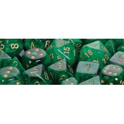 Polyhedral d10 Set Vortex Green/gold (10 Dice)