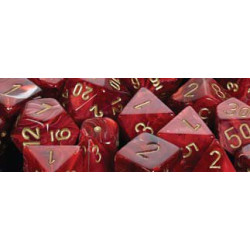Polyhedral d10 Set Vortex Burgundy/gold (10 Dice)
