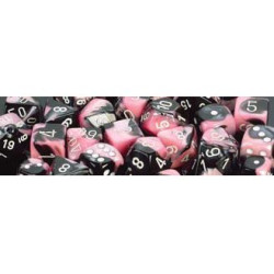 Gemini Polyhedral d10 Set Black-Pink/white (10 Dice)