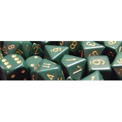 Opaque Polyhedral d10 Set Dusty Green/Copper (10 Dice)
