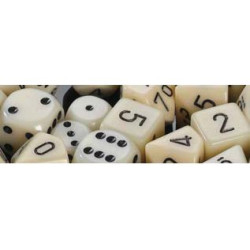 Opaque Polyhedral d10 Set Ivory/black (10 Dice)