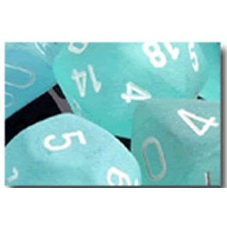 Frosted Teal/white 12mm d6 (36 Dice)