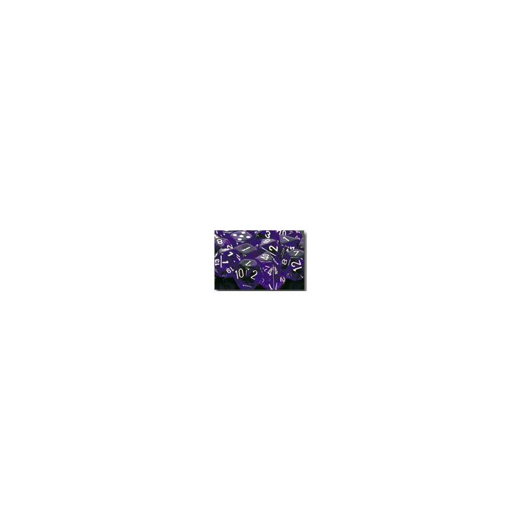 Translucent 12mm d6 Purple/white (36 Dice)